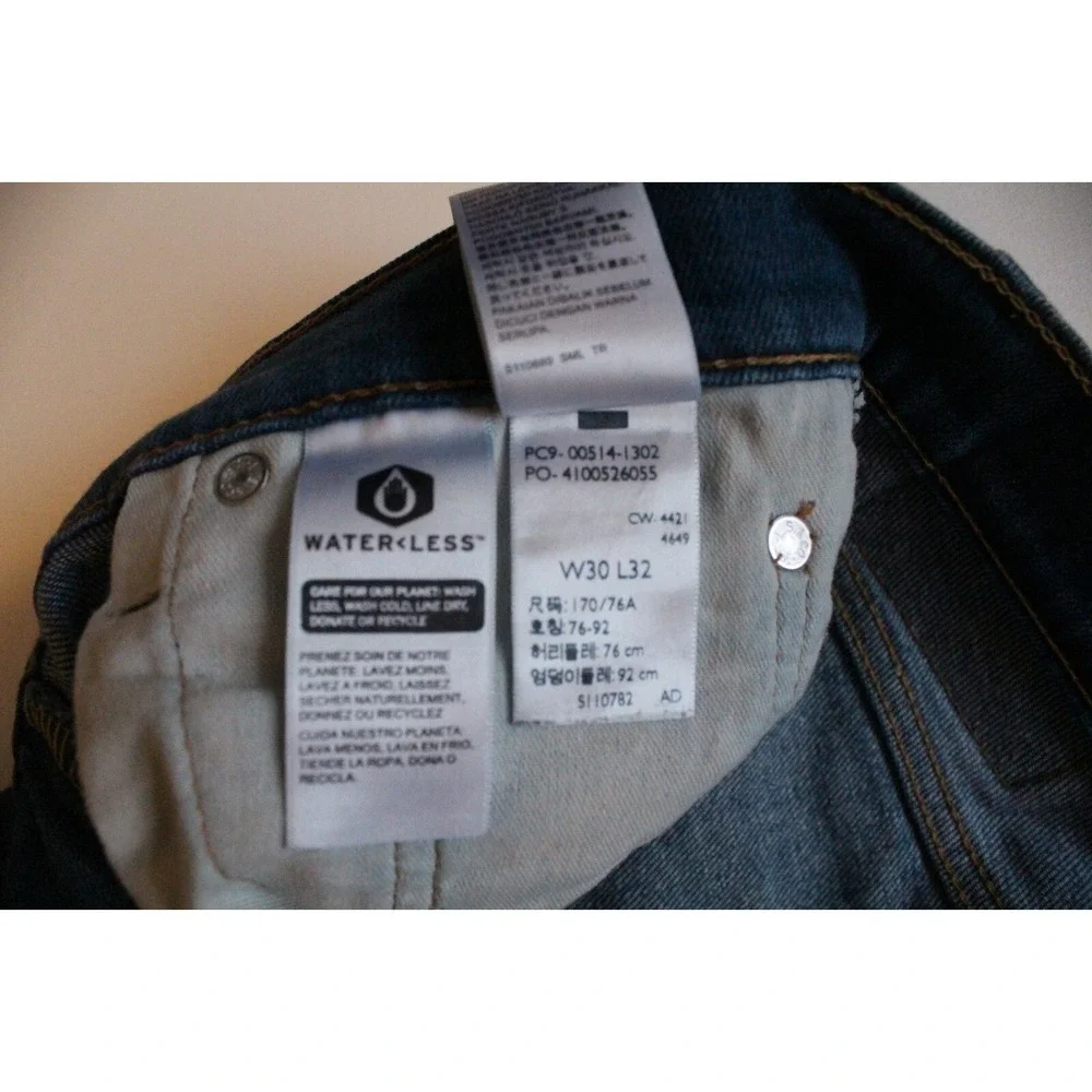 Levis‎ 514 Blue Jeans Mens 30x32 Slim Straight Cotton Stretch Denim Medium Wash